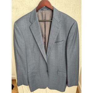 Joseph Abboud Pinstripe Wool Blazer Suit Jacket Mens 43L Blue Union Made USA
